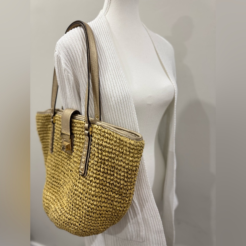 Michael Kors Gold Tote Bag with Metallic Handles - Picture 7 of 11